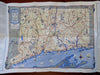 Connecticut Recreation Tourism Golfing Fishing 1935 cartoon pictorial map promo