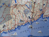Connecticut Recreation Tourism Golfing Fishing 1935 cartoon pictorial map promo