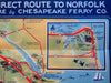 Virginia Beach & Norfolk Virginia c. 1940's cartoon pictorial souvenir map