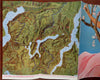 Lugano Switzerland Swiss Riviera c.1950's large nice bird's eye view North Italy