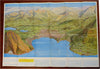 Lugano Switzerland Swiss Riviera c.1950's large nice bird's eye view North Italy