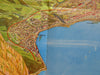 Lugano Switzerland Swiss Riviera c.1950's large nice bird's eye view North Italy