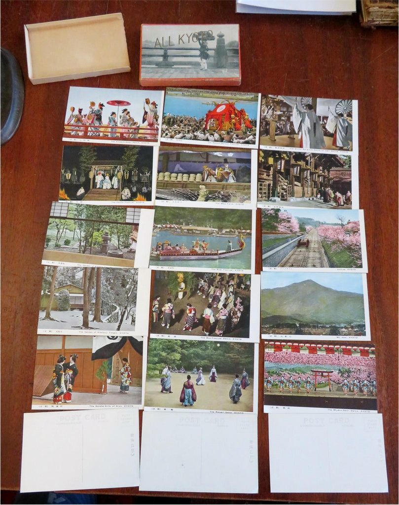 Kyoto Japan Lot x 36 Souvenir Post Cards 1920's-30's Boxed souvenir views