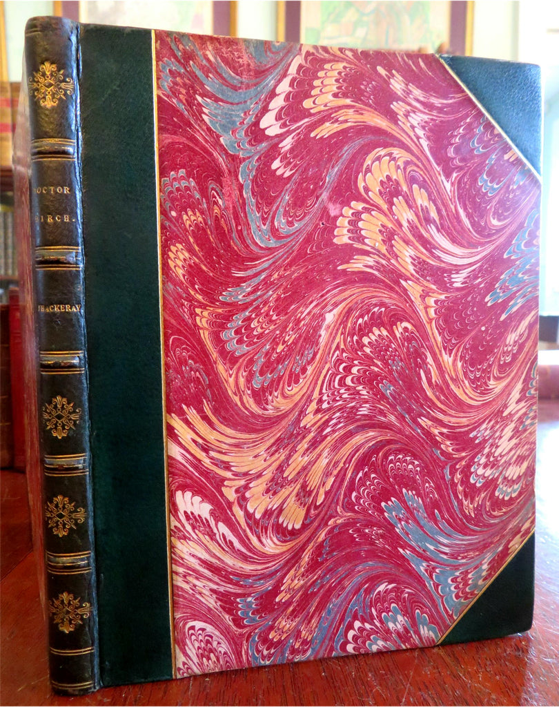 Doctor Birch 1849 Wm. Thackeray First Ed. illustrated leather book Victorian Lit