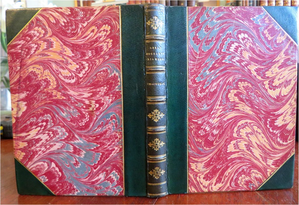 Samuel Titmarsh & the Hogarty Diamond 1849 Thackeray illustrated leather book