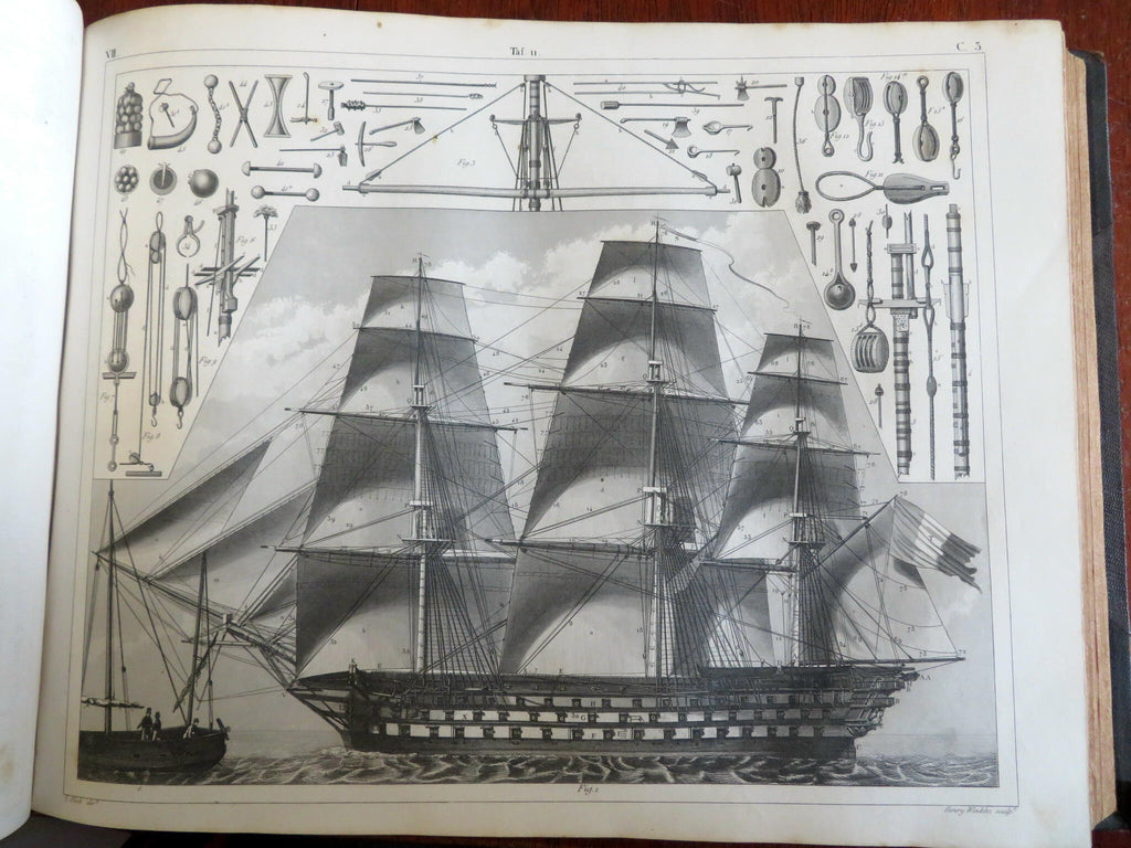 Iconographic Atlas 1851 Heck 234 engravings Naval Military Architecture Myth Art