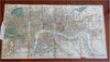London England c. 1854 Reynolds large linen backed folding city plan map