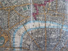London England c. 1854 Reynolds large linen backed folding city plan map