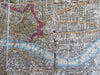 London England c. 1854 Reynolds large linen backed folding city plan map