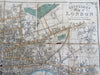 London England c. 1854 Reynolds large linen backed folding city plan map