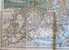 London England c. 1854 Reynolds large linen backed folding city plan map