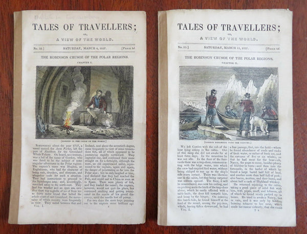 Polar Shipwreck Survival Crusoe 1837 rare Travelers tales Exploration pamphlet