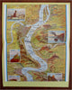 Rhine River Tourist Souvenir Panoramic Maps c. 1920-1950 Lot x 2 brochures