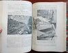 La Nature French Scientific Review Arts 1901 Illustrated rare 2 vol. leather set