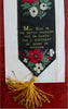 A Birthday Blessing Silk Souvenir Ribbon c. 1870 Thomas Stevens woven book mark