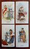 World Dress Costume 1892 Singer Sewing Machines lot x 35 Chromolitho Trade Cards