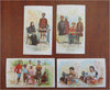 World Dress Costume 1892 Singer Sewing Machines lot x 35 Chromolitho Trade Cards