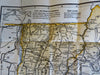 New England Road Auto maps c. 1930's set x 3 miniature folding maps w/ case