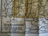 New England Road Auto maps c. 1930's set x 3 miniature folding maps w/ case
