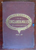England & Wales large Tourist Map c. 1910 J. Bartholomew folding linen map