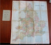 England & Wales large Tourist Map c. 1910 J. Bartholomew folding linen map