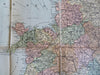 England & Wales large Tourist Map c. 1910 J. Bartholomew folding linen map
