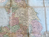 England & Wales large Tourist Map c. 1910 J. Bartholomew folding linen map
