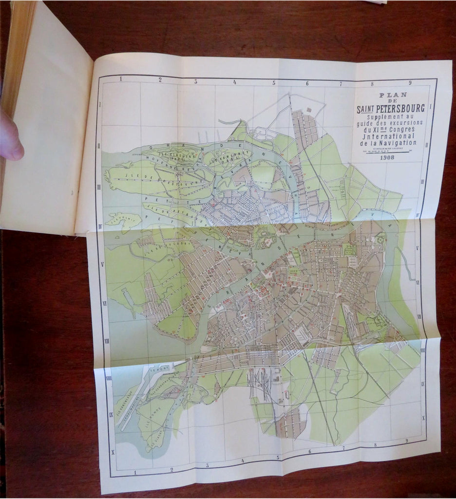 St. Petersburg Russia 11th Navigation Congress 1908 pictorial travel guide & map
