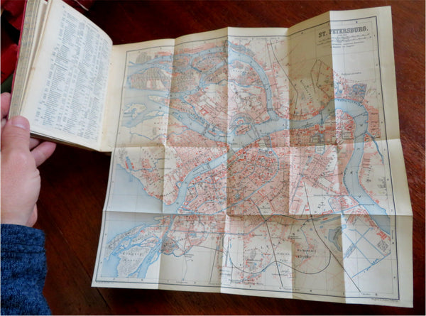 Russia Russland Baedeker's German Language 1883 tourist book w/ 20 maps & plans
