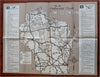 Wisconsin Tourist Info 101 Sightseeing Locations c. 1930 large folding map