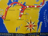 Gota Canal Sweden Tourist Info 1937 travel brochure w/ cartoon pictorial map