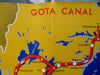 Gota Canal Sweden Tourist Info 1937 travel brochure w/ cartoon pictorial map