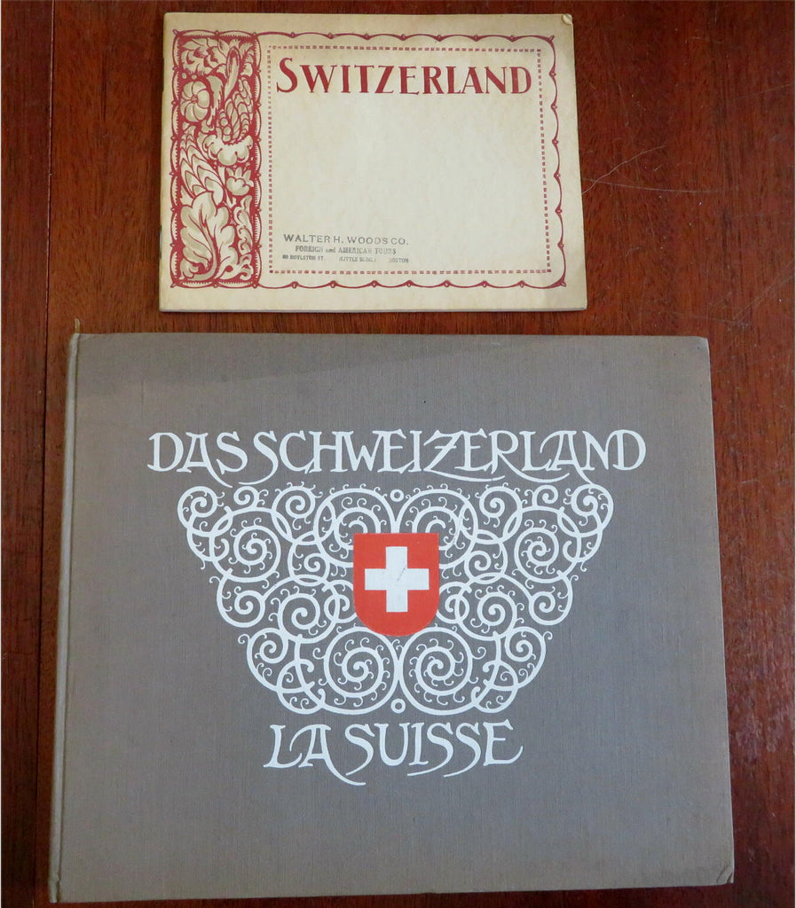 Switzerland Souvenir Albums 1920's tourist books Lot x 2 landscape & city views