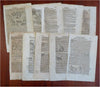 Munster Cosmography Lot x 10 Decorative Pages French Kings Grapes c. 1630 prints