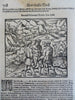 Munster Cosmography Lot x 10 Decorative Pages French Kings Grapes c. 1630 prints