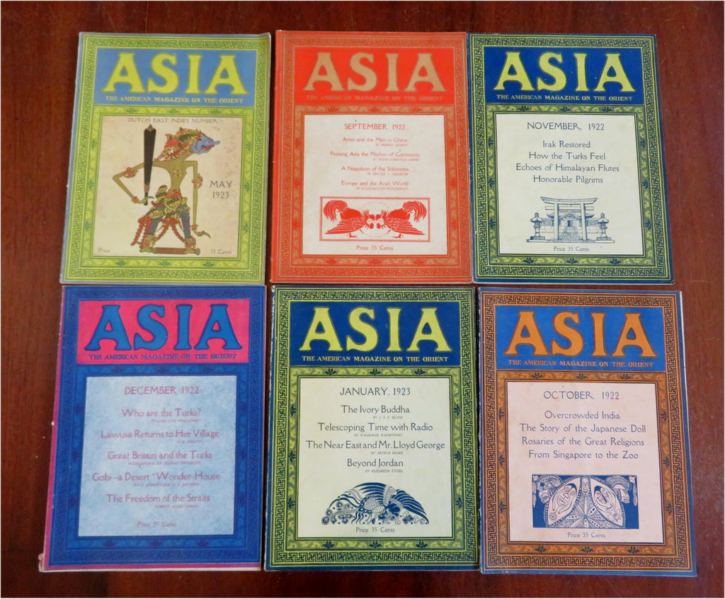 Asia American travel magazine 1922-23 Lot x 6 art politics culture