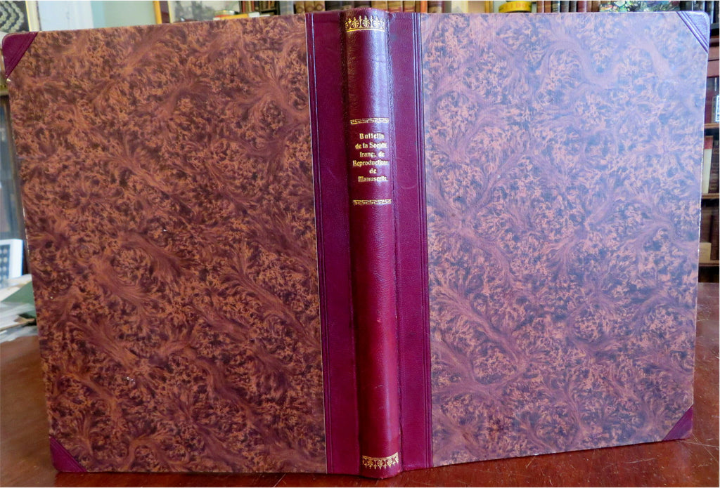 French Society for Reproduction of Manuscripts & Paintings 1911 leather book