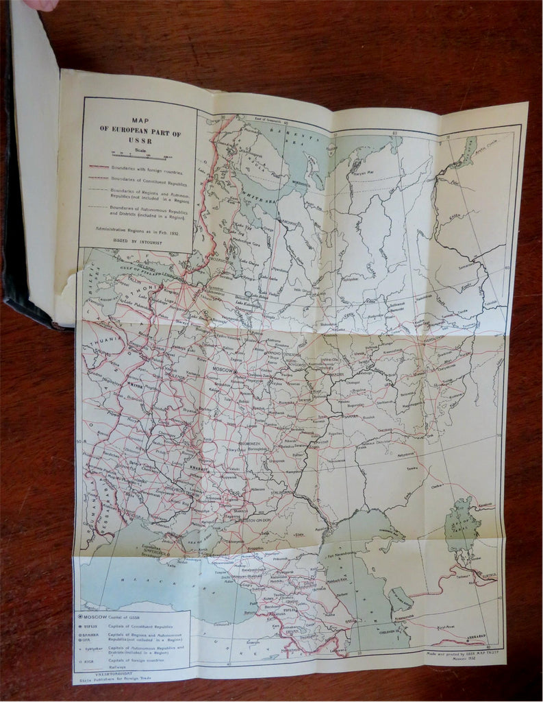 Soviet Union Tourist Russia Pocket Guide 1932 travel info book w/ 2 large maps