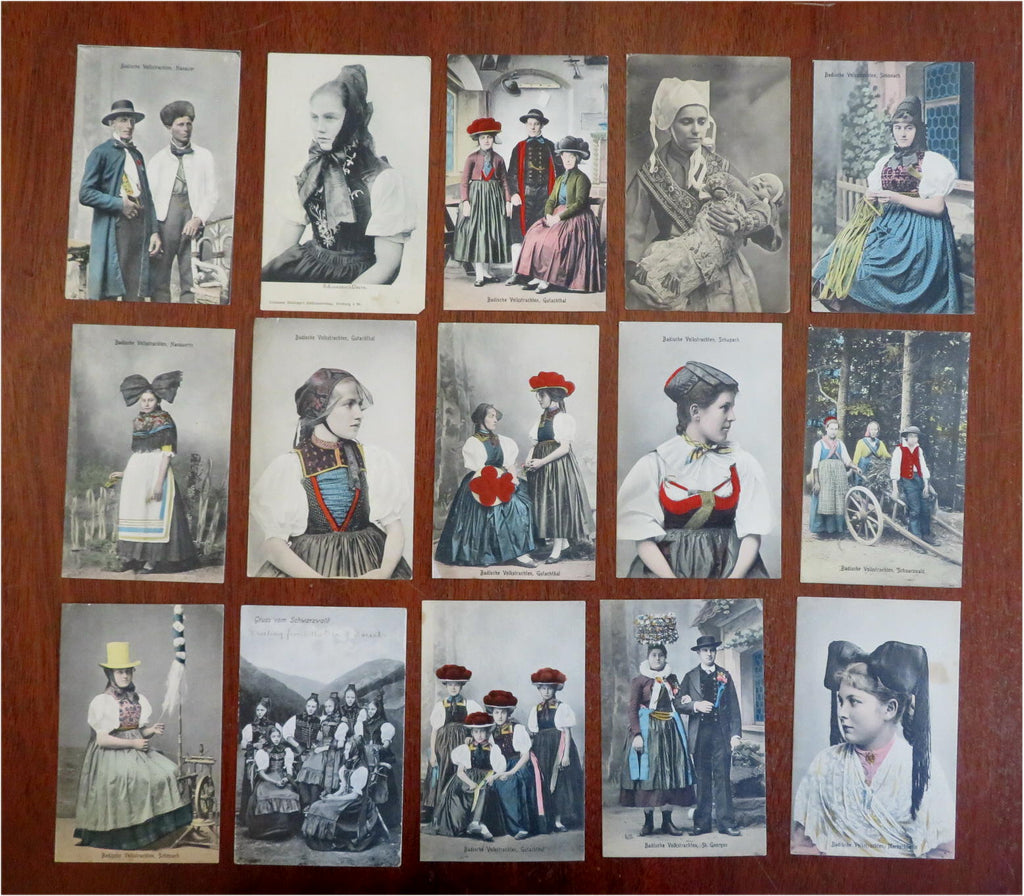 Germany Regional ethnic Costumes Pre-WWI c. 1905-1915 Lot x 15 German Post Cards