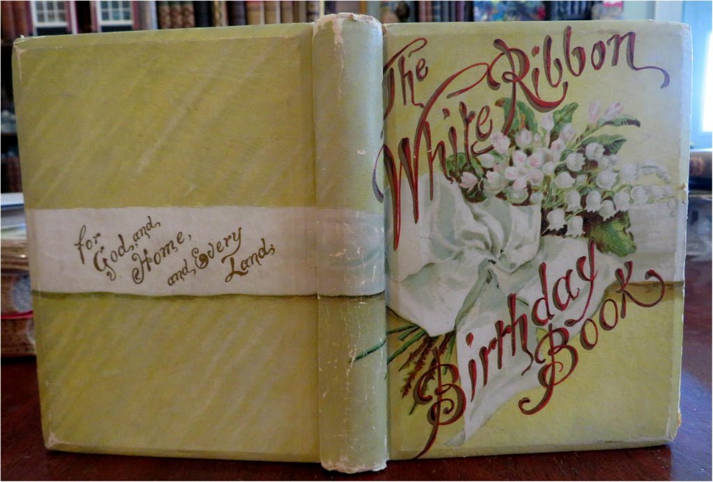 White Ribbon Birthday Book Women Authors 1887 illustrated calendar