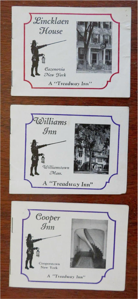 Treadway Inns Mass. & NY Lot x 3 Advertising Booklets c. 1930's w/ map views