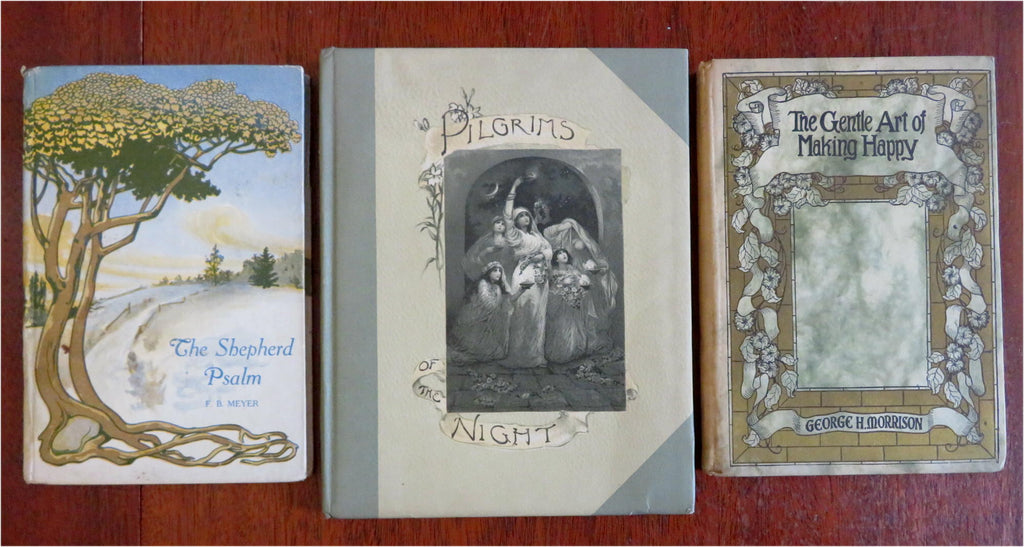 Christian Gift Books Night Pilgrims Psalms Happiness 1889-1902 lot x 3 books