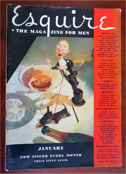 Esquire January 1934 Hemingway Petty Bourke-White Men's Magazine Vol. 1 #2