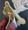 Valentine's Day Greeting Cards Lot x 5 Romantic Love Keepsakes 1880's lace paper