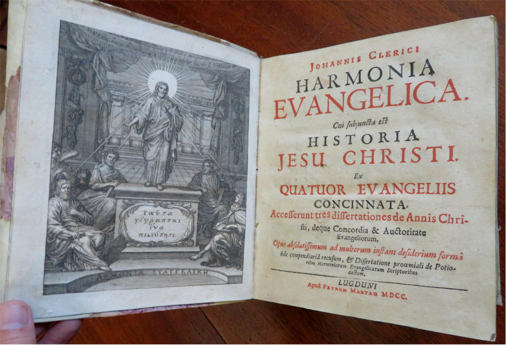Harmonia Evangelica 1700 Life of Jesus Christ Le Clerc Latin 1713 J.G. Olearus