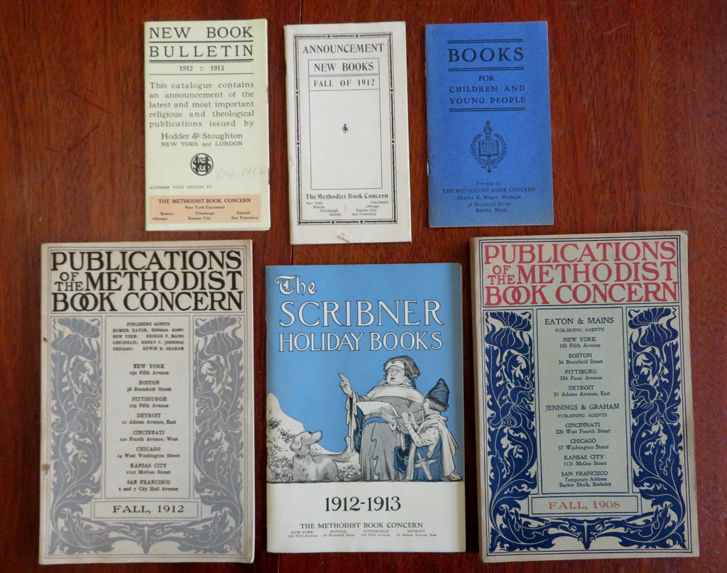 Methodist Book Catalogs 1908-1913 religion Lot x 6 booklets Catalogs