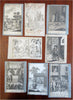 British Crime & Punishment Engravings Jails Chains c. 1760-90 lot x 8 prints