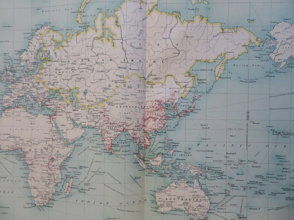 Catholic & Greek Catholic Missions Europe Asia Africa 1910-20 Bartholomew map