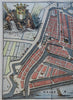 Rotterdam Holland Netherlands Nederland 1720 Harrewijn decorative city plan map