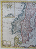 Scandinavia Denmark Sweden Norway Finland Baltic 1771 Jefferys hand color map